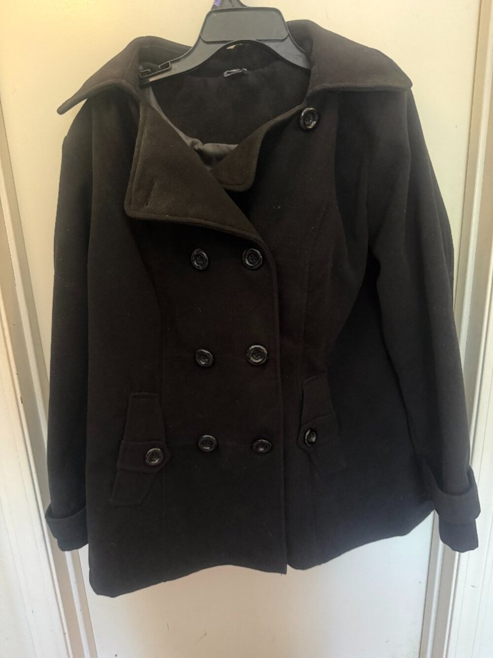 George Black Double-Breasted Pea Coat W 18W-20W